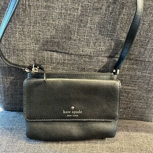 Kate Spade Charcoal Leather Crossbody Bag